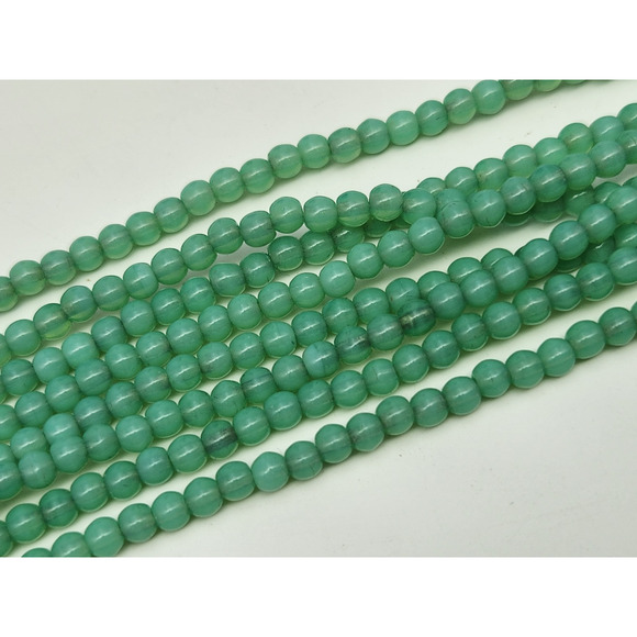 Vintage Signed GIVENCHY Faux Jade Green Resin Multi Strand Bead Choker Necklace - Picture 12 of 13
